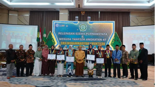 SMA Muhammadiyah 1 Muntilan Gelar Pelepasan Purnawiyata Siswa Angkatan 47 dan Wisuda Tahfiz Angkatan 6